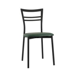 Go 1419 Chaise de cuisine rembourrée en synthétique et métal