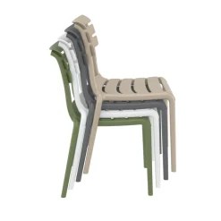 Helen Chaise de jardin moderne empilable en polypropylène