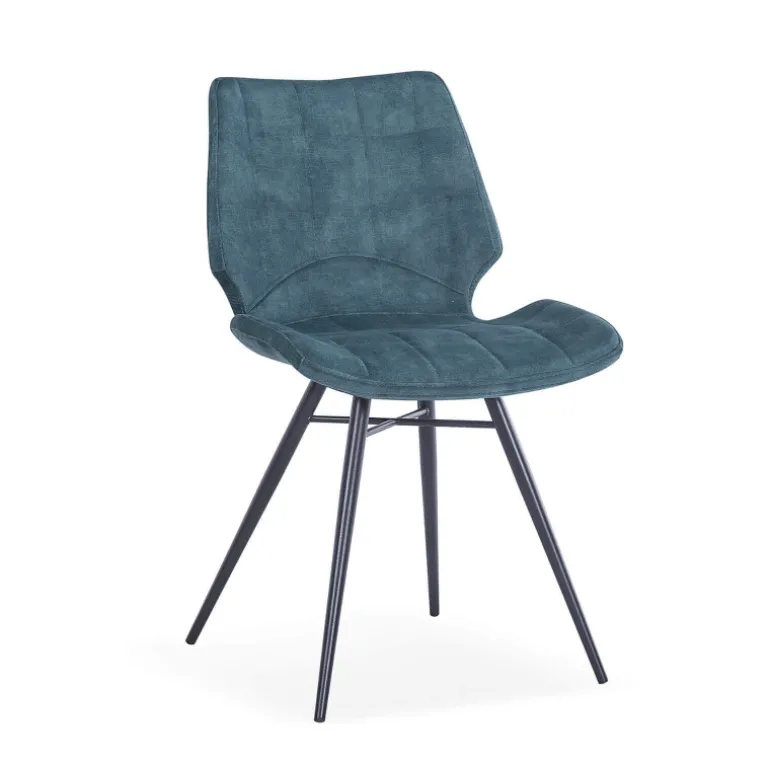 IbérisChaise design vintage rembourrée en velours