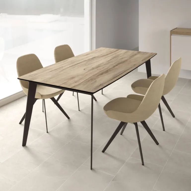 Infiné Table de salle à manger plateau en céramique