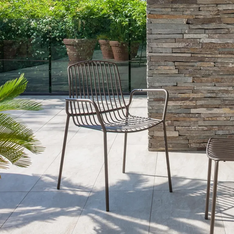 Jasmine Fauteuil de jardin design empilable en métal