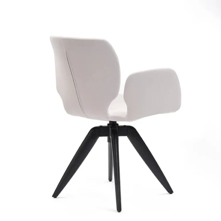 Jeanne Mobitec® Fauteuil pivotant tendance en tissu et pieds bois