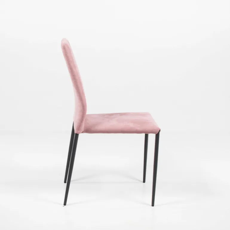 Kendra Ingenia by Bontempi® Chaise moderne en tissu aspect nubuck et métal