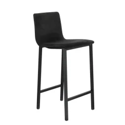 Koko Mobliberica® Tabouret snack en tissu dossier bas avec pieds en métal
