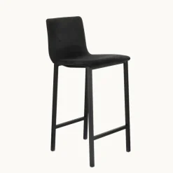 Koko Mobliberica® Tabouret snack en tissu dossier bas avec pieds en métal