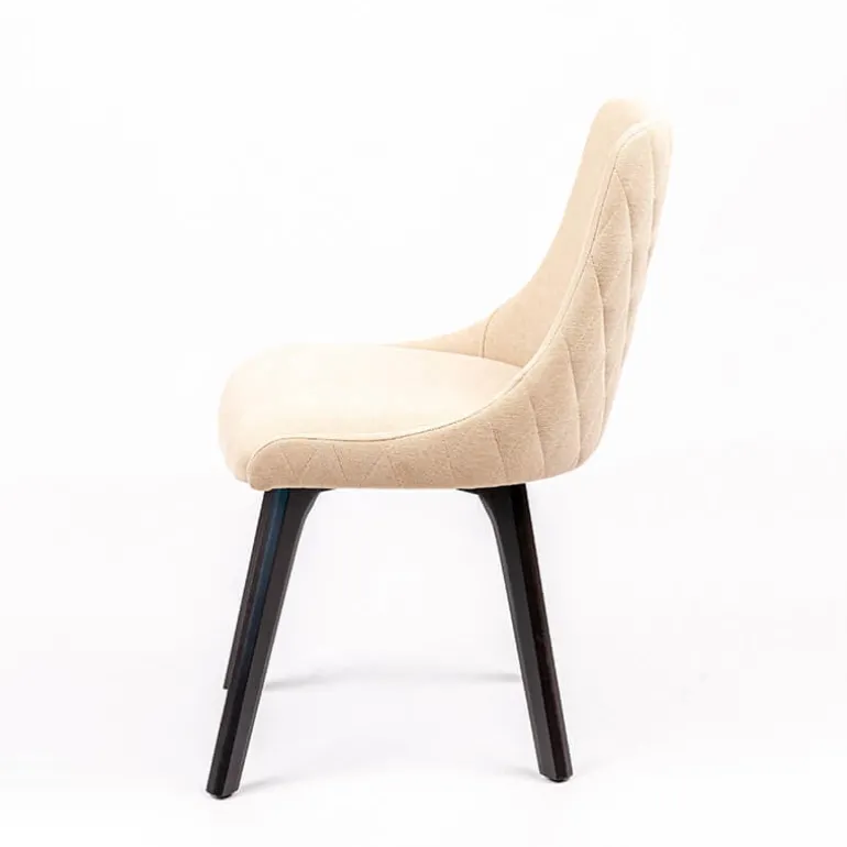 Lars diamant Chaise en tissu matelassé diamant et en bois massif