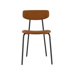 Lazio Chaise belge style rétro en simili avec pieds en métal