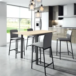 Loft Tabouret snack contemporain en simili et métal