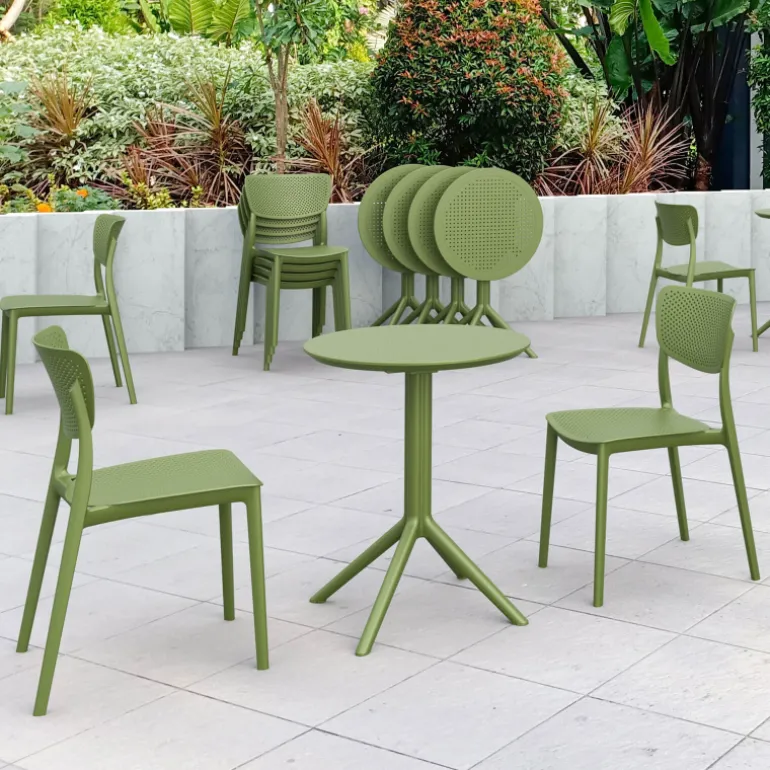Lucy Chaise de jardin en polypropylène micro perforé