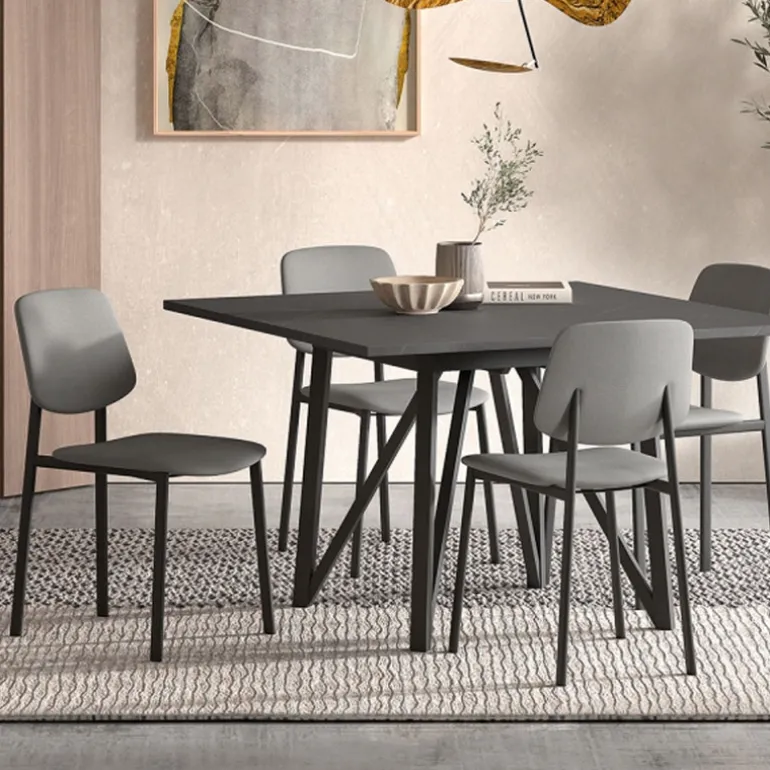 Lugano Chaise de séjour en tissu et pieds en métal
