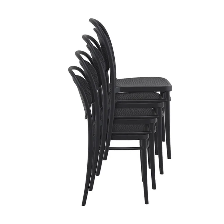 Marcel Chaise de jardin moderne empilable en polypropylène