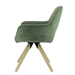 Marius Fauteuil cocooning pivotant en tissu avec pieds bois
