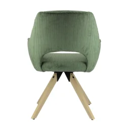 Marius Fauteuil cocooning pivotant en tissu avec pieds bois