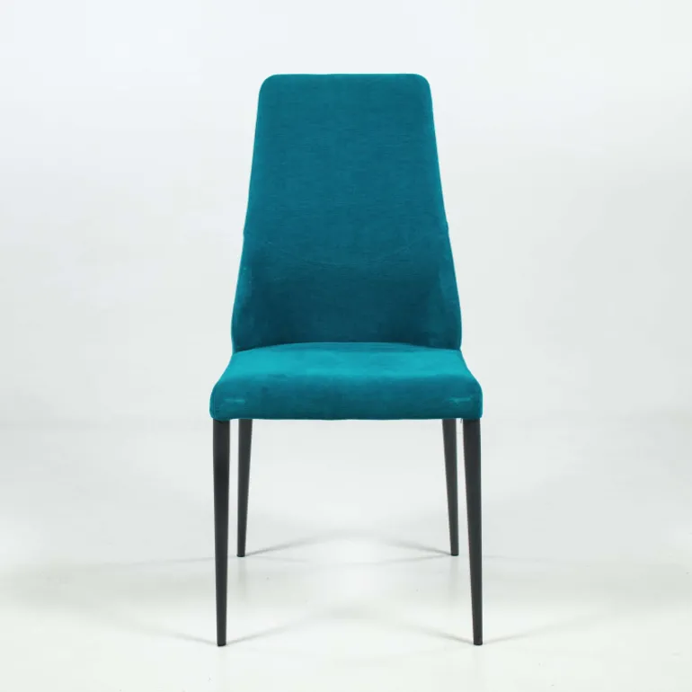 Mathilde Chaise de salle à manger italienne moderne en tissu et métal