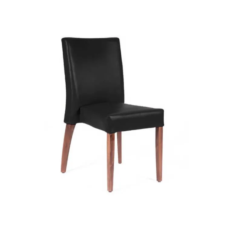 Matias stack Chaise confortable empilable en simili avec pieds en bois