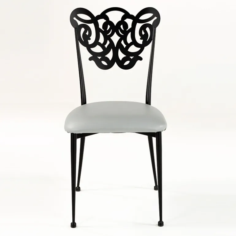 Milos Chaise provençale en métal assise synthétique rembourrée