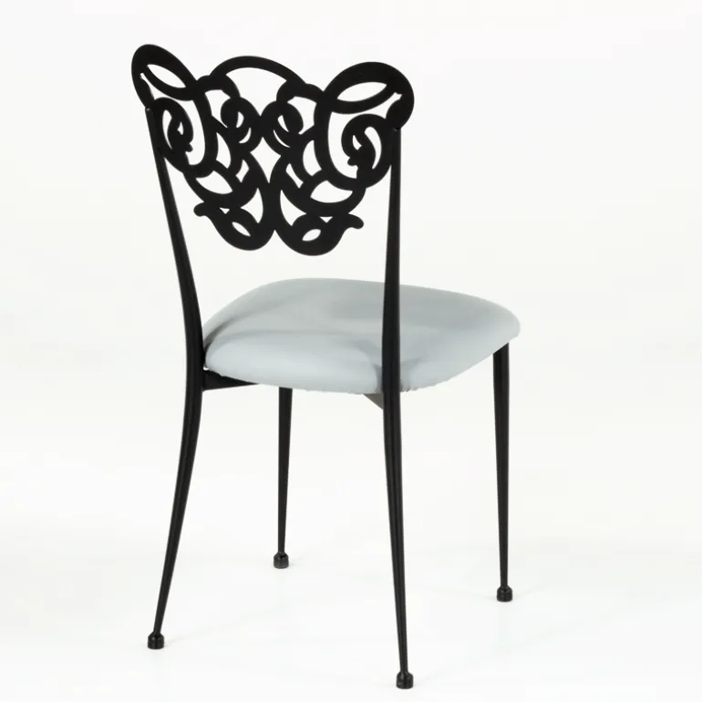 Milos Chaise provençale en métal assise synthétique rembourrée
