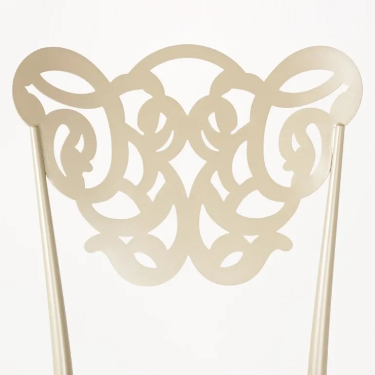 Milos Chaise provençale en métal assise synthétique rembourrée