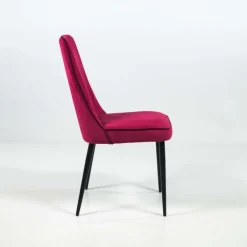 Nadine Chaise de salle à manger italienne en tissu et pieds en métal