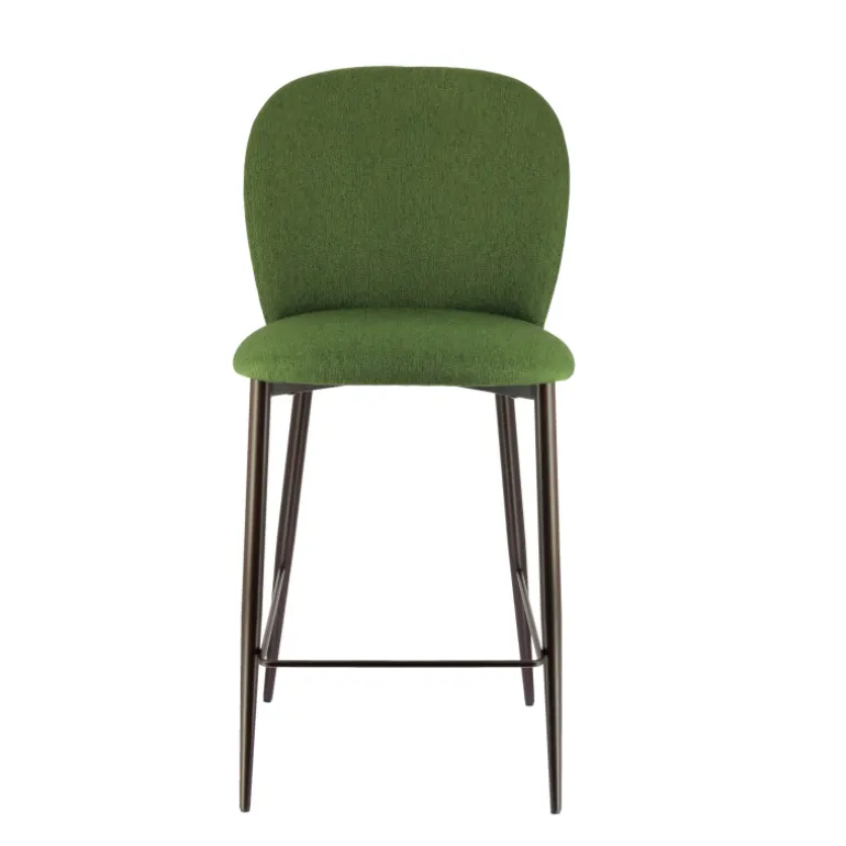 Odette Tabouret snack moderne en tissu avec pieds en métal