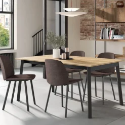 Olivia Chaise tendance en tissu et pieds métal