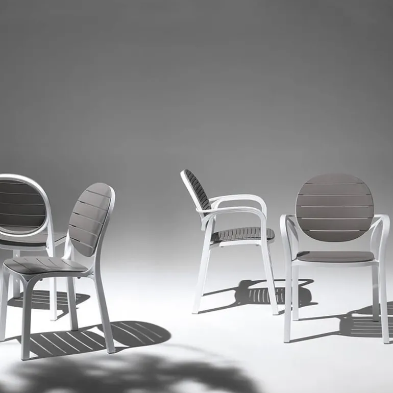 Palma Fauteuil de jardin en polypropylène coloris blanc et taupe