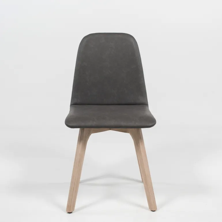 Pandora Chaise de salle à manger scandinave en synthétique et bois