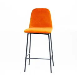 Pandora diamant Tabouret snack dos matelassé en tissu et pieds métal