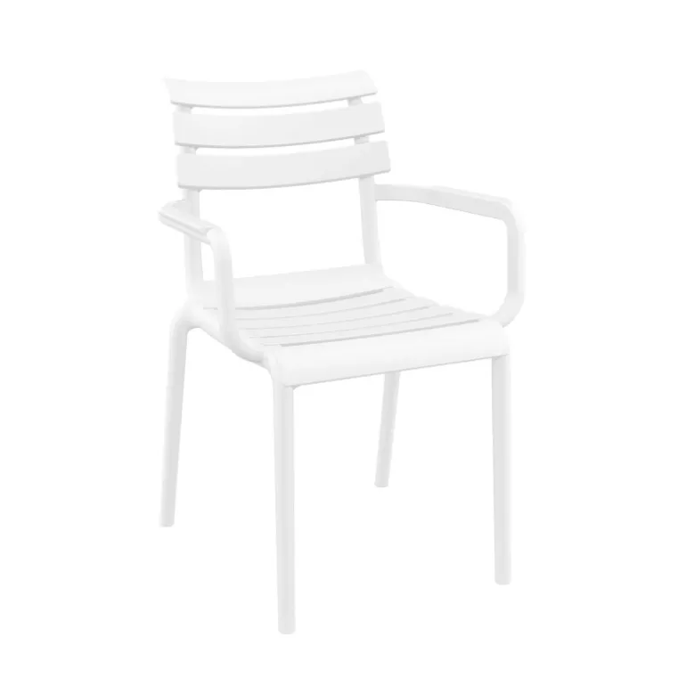 Paris Fauteuil de jardin empilable en polypropylène avec accoudoirs