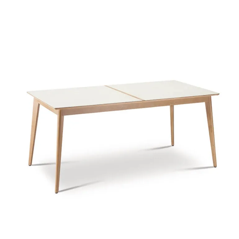 Paul Table à manger scandinave en bois et céramique