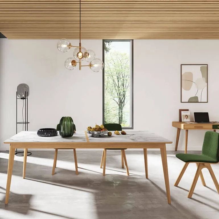 Paul Table extensible en bois et en céramique