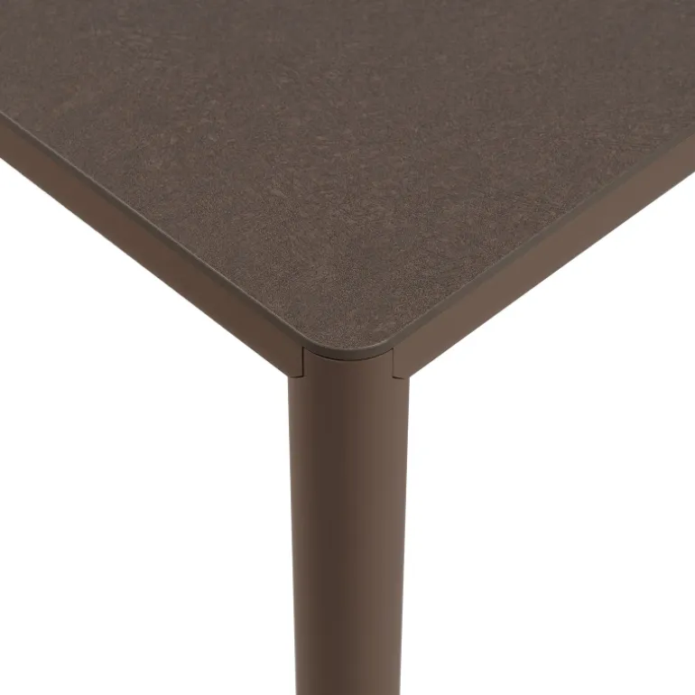 Piave Table de jardin carrée en stratifié avec pieds en aluminium