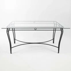 Pisa Table provençale en verre trempé et acier