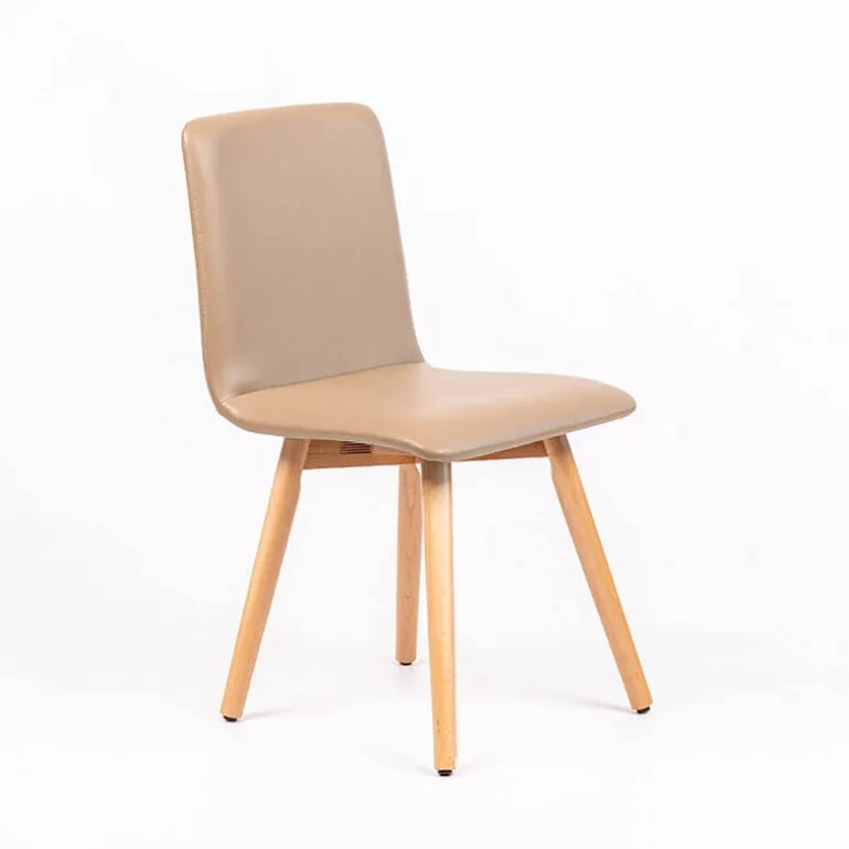 Plaza Chaise moderne rembourrée avec pieds en bois coniques