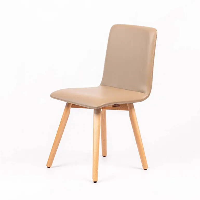 Plaza Chaise moderne rembourrée avec pieds en bois coniques