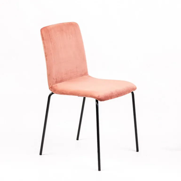 Plaza line Chaise moderne avec dos matelassé en tissu et pieds en métal
