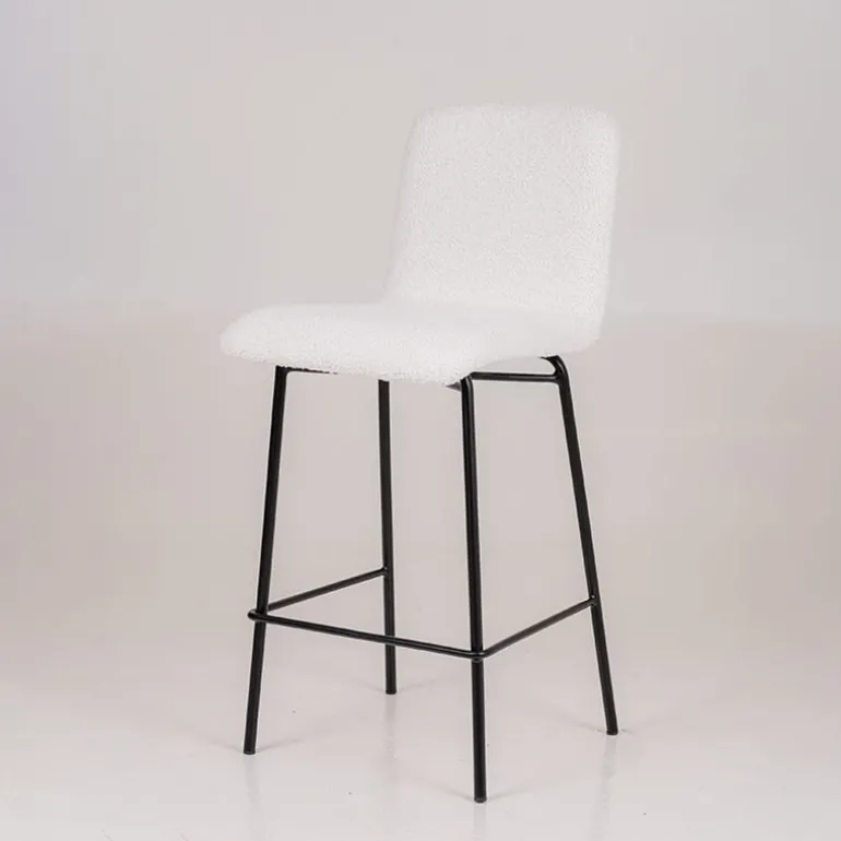 Plaza Tabouret snack moderne en tissu et pieds en métal
