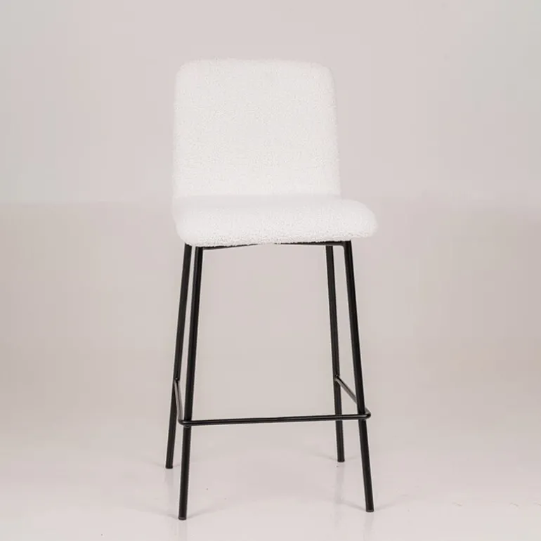 Plaza Tabouret snack moderne en tissu et pieds en métal