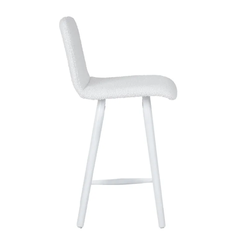 Plaza Tabouret snack scandinave en tissu et pieds coniques en bois