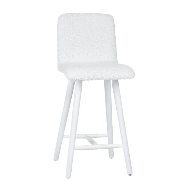 Plaza Tabouret snack scandinave en tissu et pieds coniques en bois