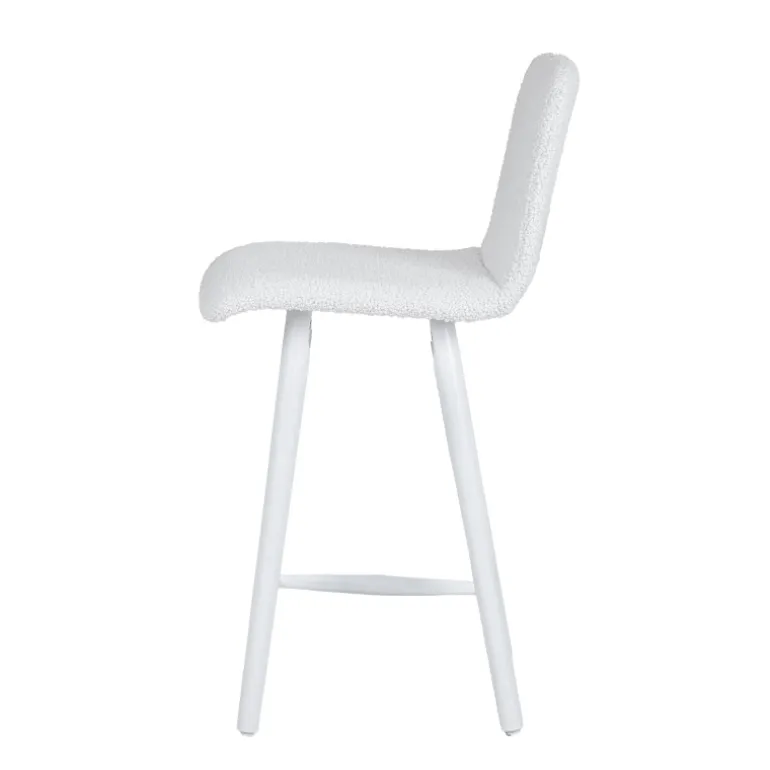 Plaza Tabouret snack scandinave en tissu et pieds coniques en bois