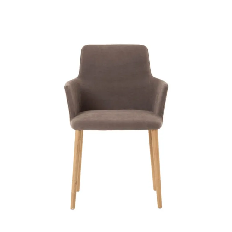 Rob C02 Mobitec® Fauteuil de salle à manger cocooning en tissu et pieds bois
