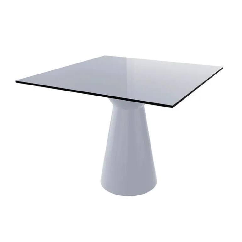 Roller H74 Table carrée design italien à pied central