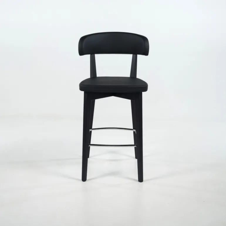 Siren Tabouret snack en bois massif avec assise et dossier rembourrés