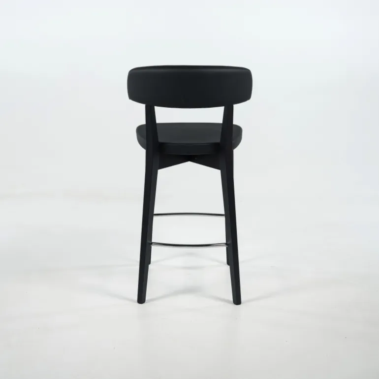 Siren Tabouret snack en bois massif avec assise et dossier rembourrés