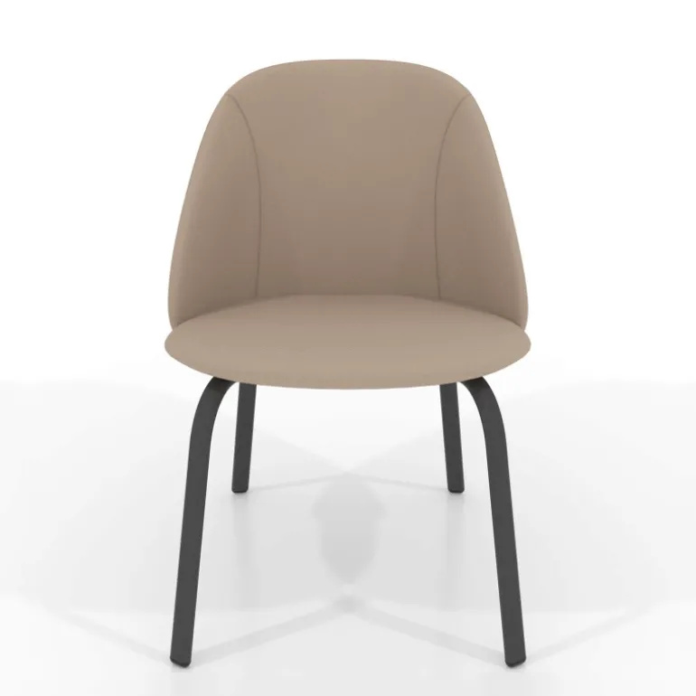 Sofia Chaise basse cosy en simili avec pieds en métal