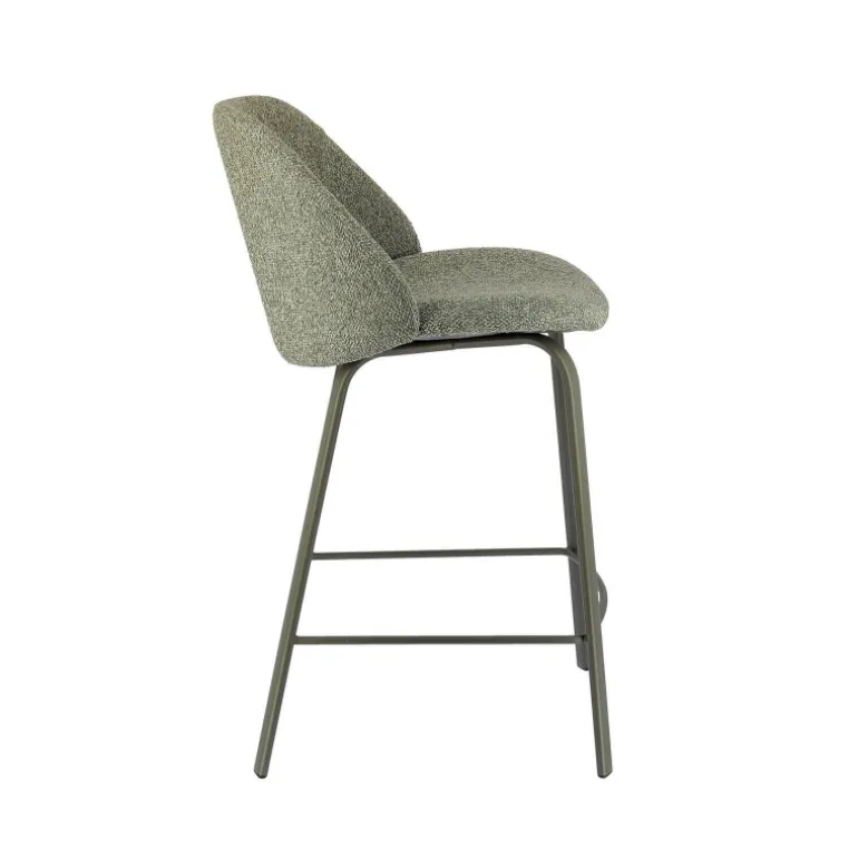 Sofia Tabouret snack confortable en tissu avec pieds en métal