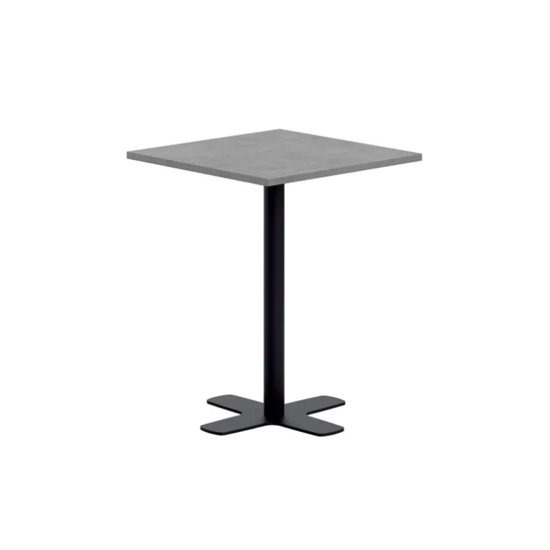 Spinner Petite table snack carrée en stratifié avec pied central en métal