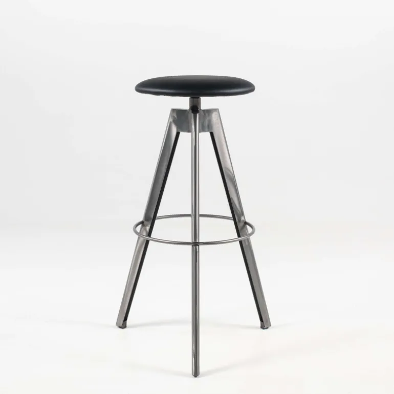 Vérone Carrier® Tabouret de bar pivotant sans dossier en synthétique et métal