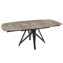 WarholTable moderne en céramique extensible avec pied central design en métal noir